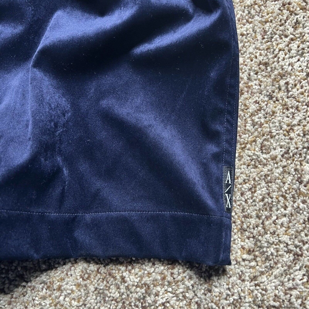 Armani Exchange Blue Velvet Button Down Shirt Mens Size Small Vintage Collared - Picture 11 of 11